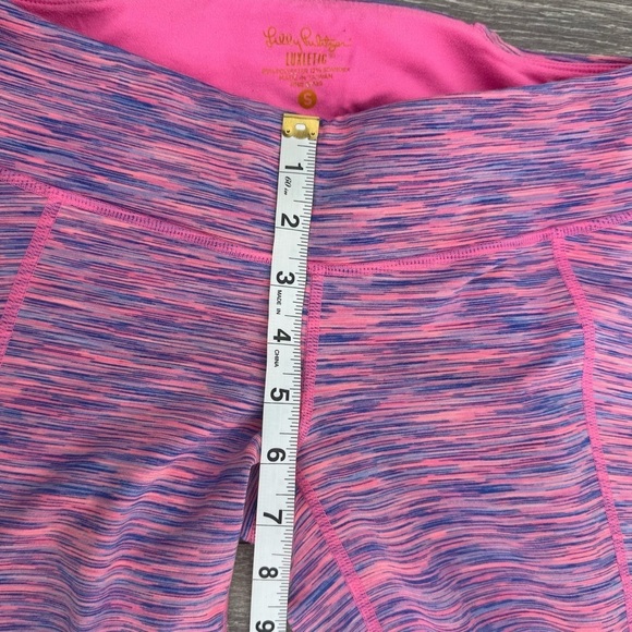 Lilly Pulitzer Weekender Flamingo Pink Space Dye 21” Crop Leggings Size S - Picture 10 of 11